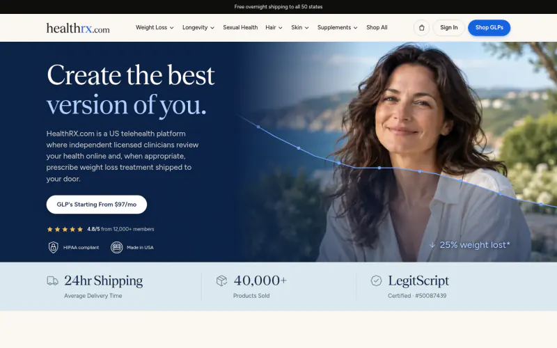 HealthRX homepage
